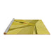 Sideview of Machine Washable Transitional Yellow Rug, wshpat893yw