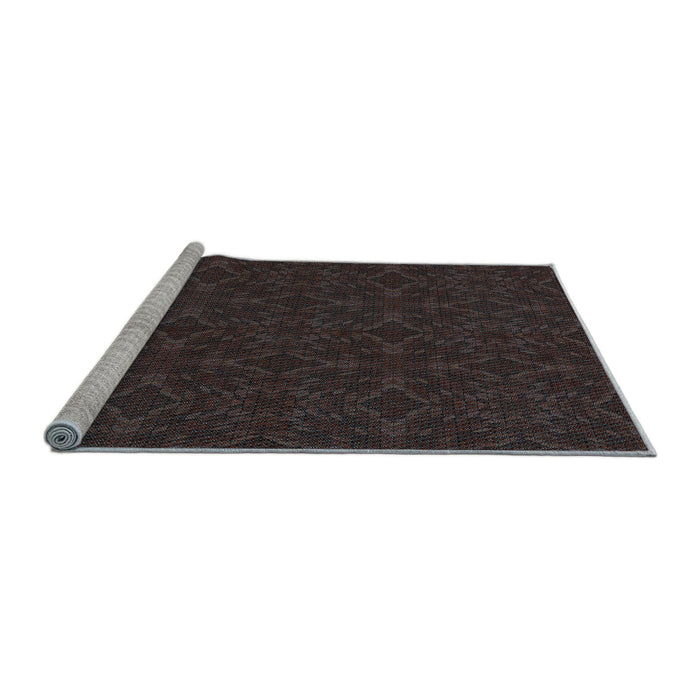 Sideview of Machine Washable Transitional Black Brown Rug, wshpat894lblu