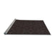 Sideview of Machine Washable Transitional Black Brown Rug, wshpat894lblu