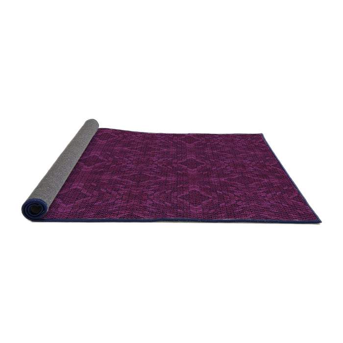 Thickness of Patterned Medium Violet Red Pink Rug, pat894pur