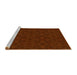 Sideview of Machine Washable Transitional Mahogany Brown Rug, wshpat894yw