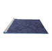 Sideview of Machine Washable Transitional Blue Rug, wshpat895blu