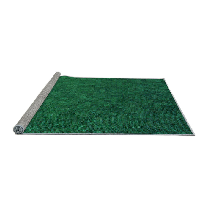 Sideview of Machine Washable Transitional Deep Emerald Green Rug, wshpat895lblu