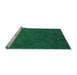 Sideview of Machine Washable Transitional Deep Emerald Green Rug, wshpat895lblu
