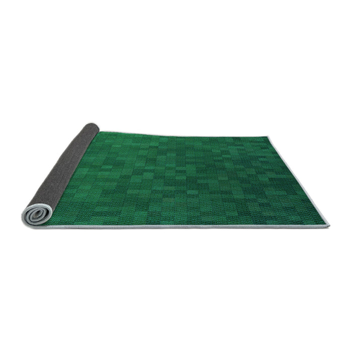 Thickness of Patterned Deep Emerald Green Rug, pat895lblu