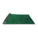 Thickness of Patterned Deep Emerald Green Rug, pat895lblu