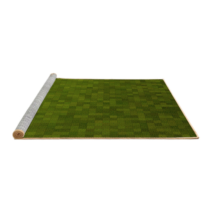 Sideview of Machine Washable Transitional Dark Forest Green Rug, wshpat895yw