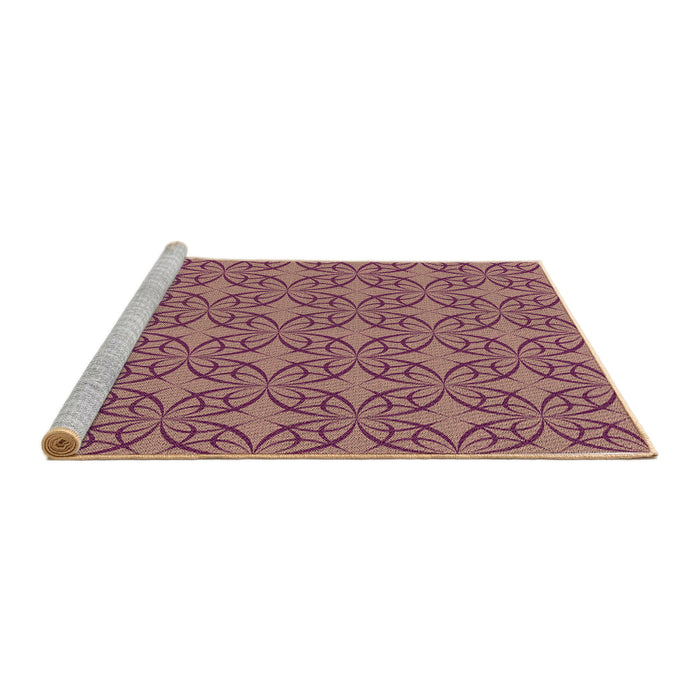 Sideview of Machine Washable Transitional Pink Rug, wshpat896brn