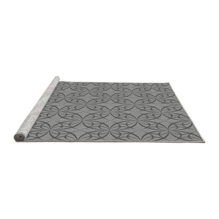 Sideview of Machine Washable Transitional Gray Rug, wshpat896gry