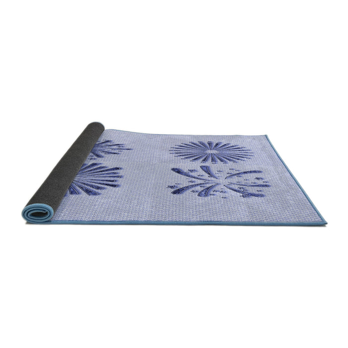 Thickness of Patterned Lavender Blue Rug, pat897blu