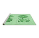 Sideview of Machine Washable Transitional Light Green Rug, wshpat897grn