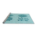 Sideview of Machine Washable Transitional Electric Blue Rug, wshpat897lblu
