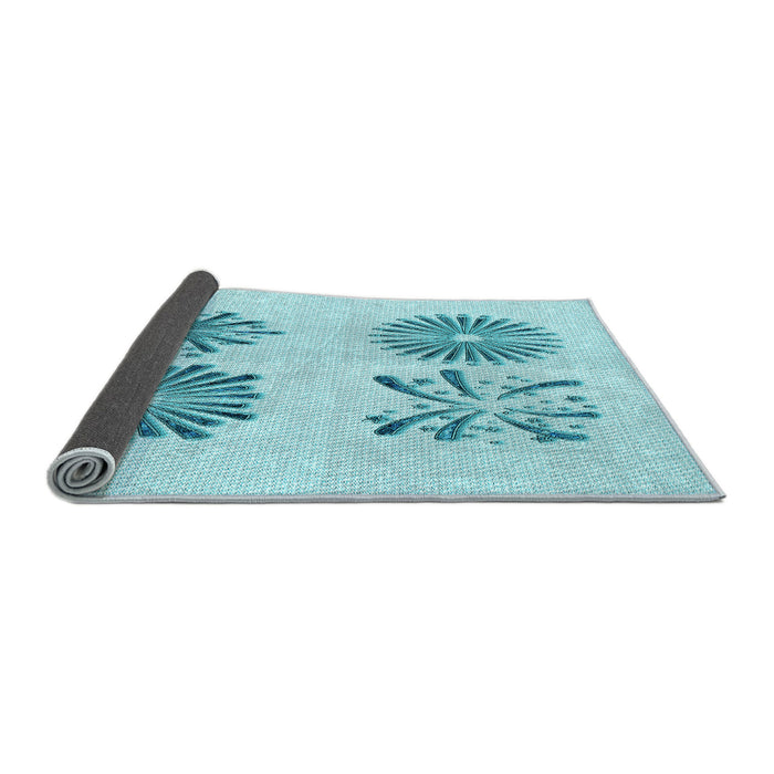 Thickness of Patterned Electric Blue Rug, pat897lblu
