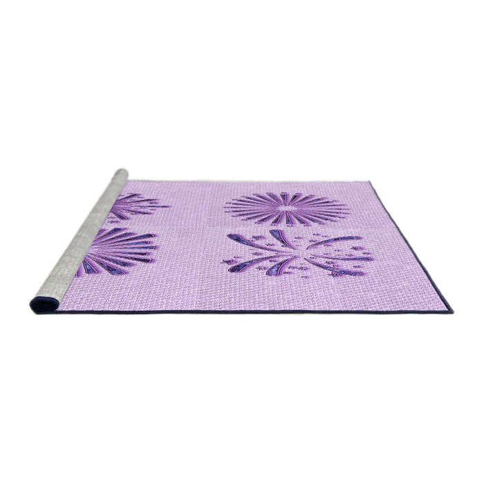Sideview of Machine Washable Transitional Purple Rug, wshpat897pur