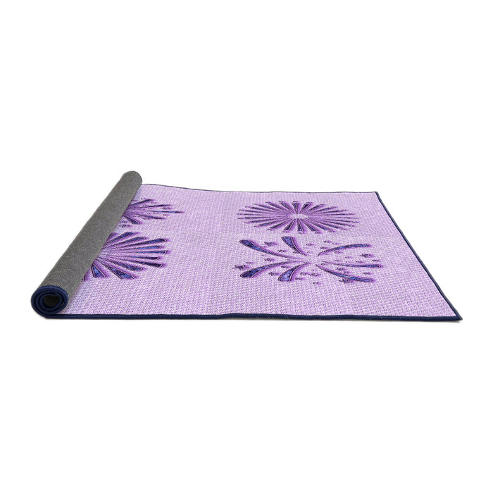 Thickness of Patterned Purple Rug, pat897pur
