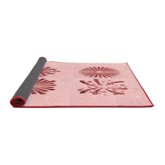 Thickness of Patterned Light Rose Pink Rug, pat897rd