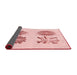 Thickness of Patterned Light Rose Pink Rug, pat897rd