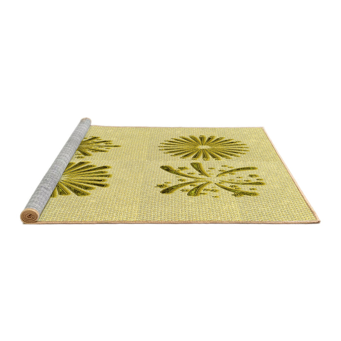 Sideview of Machine Washable Transitional Brown Rug, wshpat897yw