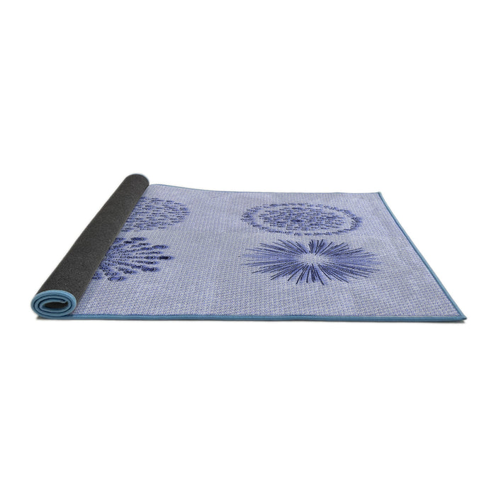 Thickness of Patterned Lavender Blue Rug, pat898blu