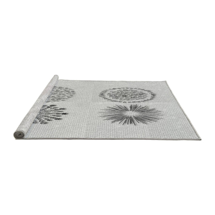 Sideview of Machine Washable Transitional Platinum Gray Rug, wshpat898gry