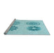 Sideview of Machine Washable Transitional Electric Blue Rug, wshpat898lblu