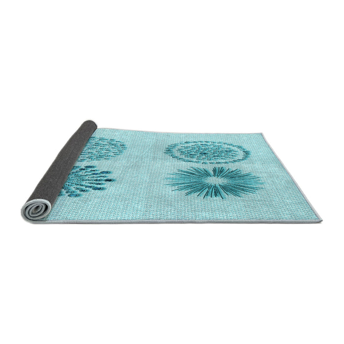 Thickness of Patterned Electric Blue Rug, pat898lblu