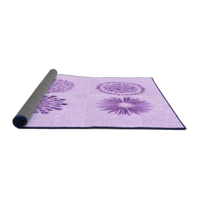 Thickness of Patterned Purple Rug, pat898pur