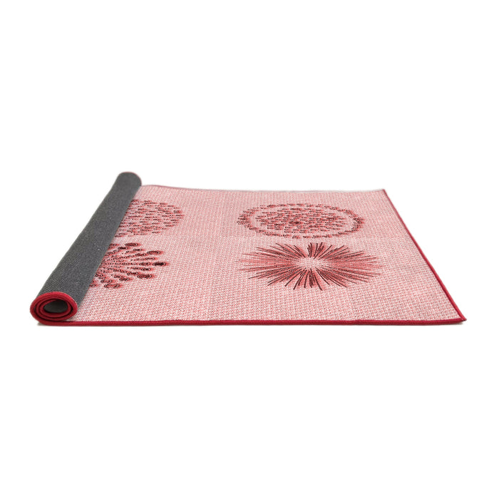 Thickness of Patterned Light Rose Pink Rug, pat898rd