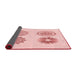 Thickness of Patterned Light Rose Pink Rug, pat898rd
