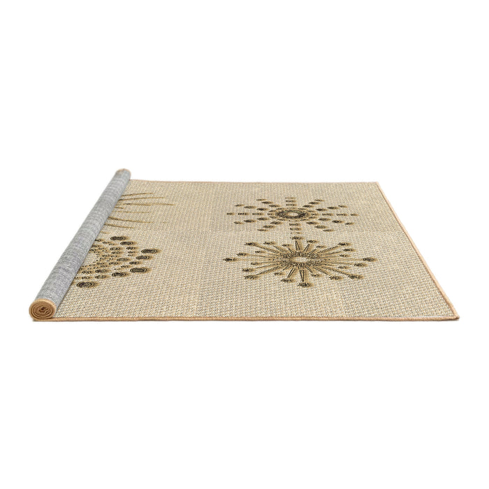 Sideview of Machine Washable Transitional Brown Sand Brown Rug, wshpat899brn