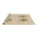 Sideview of Machine Washable Transitional Brown Sand Brown Rug, wshpat899brn