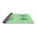 Thickness of Patterned Light Green Rug, pat899grn