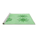 Sideview of Machine Washable Transitional Light Green Rug, wshpat899grn
