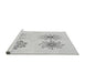 Sideview of Machine Washable Transitional Platinum Gray Rug, wshpat899gry