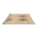 Sideview of Machine Washable Transitional Brown Sand Brown Rug, wshpat899org