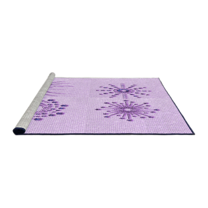 Sideview of Machine Washable Transitional Purple Rug, wshpat899pur