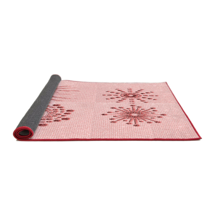 Thickness of Patterned Pastel Red Pink Rug, pat899rd