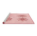 Sideview of Machine Washable Transitional Pastel Red Pink Rug, wshpat899rd