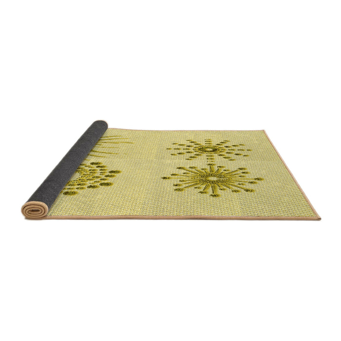 Thickness of Patterned Sun Yellow Rug, pat899yw