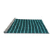 Sideview of Machine Washable Transitional Dark Turquoise Green Rug, wshpat9lblu