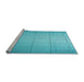 Sideview of Machine Washable Transitional Dark Turquoise Green Rug, wshpat90lblu