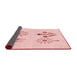 Thickness of Patterned Pastel Red Pink Rug, pat900rd