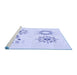 Sideview of Machine Washable Transitional Lavender Blue Rug, wshpat901blu