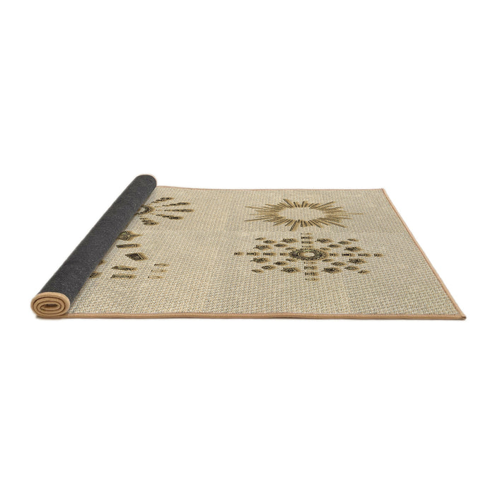 Thickness of Patterned Peach Beige Rug, pat901brn