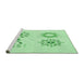 Sideview of Machine Washable Transitional Mint Green Rug, wshpat901grn