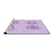 Sideview of Machine Washable Transitional Bright Lilac Purple Rug, wshpat901pur