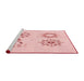 Sideview of Machine Washable Transitional Pastel Red Pink Rug, wshpat901rd