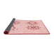 Thickness of Patterned Pastel Red Pink Rug, pat901rd