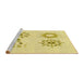Sideview of Machine Washable Transitional Yellow Rug, wshpat901yw