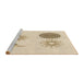 Sideview of Machine Washable Transitional Brown Sand Brown Rug, wshpat902brn